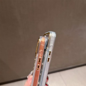เคสโทรศัพท์ลายโบว์ไข่มุกสีทองน่ารัก สำหรับ iPhone Air 17 16 15 14 13 12 11 Pro Max Plus  แบบใสกันกระแทกเคลือบเงา - Product Image 4