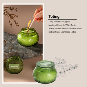 Velas Aromáticas de Cera de Soya AIKUN en Frascos de Vidrio de Lujo, Color Gris Ámbar Verde, con Tapa y Caja de Empaque - Product Image 6
