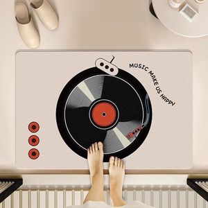Alfombrilla de <span class=keywords><strong>baño</strong></span> creativa con discos de vinilo, <span class=keywords><strong>alfombra</strong></span> de <span class=keywords><strong>baño</strong></span> antideslizante de secado rápido para <span class=keywords><strong>baño</strong></span>, alfombrilla duradera resistente a las manchas para dormitorio, diseño de dibujos animados - Product Image 3