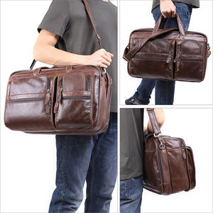 DUJIANG Maletín Clásico de Cuero de Grano Completo Genuino, Maletín de Lujo Vintage para Ordenador Portátil, Cremallera para Uso de Mensajero de Negocios - Product Image 6