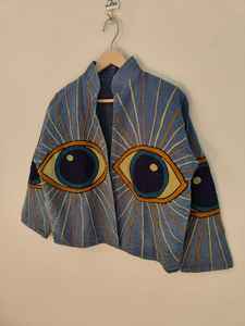 เสื้อแจ็คเก็ตผ้าฝ้ายปักลายซูซานี งานฝีมือสไตล์วินเทจ เสื้อโค้ทโบโฮ งานศิลปะสำหรับผู้หญิง - Product Image 5