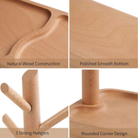 Porte-clés en bois de hêtre massif, plateau en bois, décoration créative pour porche, boîte de rangement, décoration de maison en bois pour le salon
