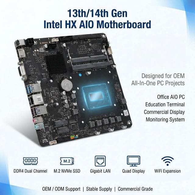 Intel13th 14th High Performance Mini PC ITX Notebook Laptop Gaming Motherboard With Dual DDR4 Supports Customization OEM