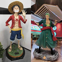 Statue de personnage d'anime One Piece en stock, statue de Nika Luffy, taille réelle, engrenage, 5 modèles artistiques en résine à des fins décoratives