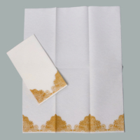 Biodégradable alimentaire sûr imprimé airlaid serviette serviettes en lin en vrac personnalisé lin comme des serviettes