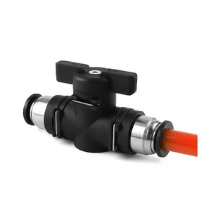 Connecteur rapide pneumatique <span class=keywords><strong>BUC</strong></span> 10 mm à enfoncer, vanne manuelle à interrupteur rotatif, bille manuelle à limitation de courant - Product Image 4