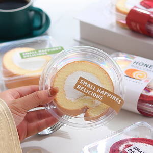 Custom Logo Clear PET Plastic Dessert <b>Box</b> Disposable Swiss Roll Mousse <b>Cake</b> <b>Box</b> <b>Transparent</b> Packaging <b>Box</b> for Bakery Store - Product Image 5