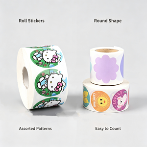 Autocollants ronds en papier personnalisés, imprimés numériquement, durables, étiquettes pour cadeaux et artisanat - Product Image 3