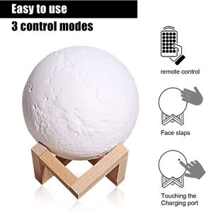 Lampe de Nuit LED 3D Lune Musicale 15CM 16 Couleurs avec Télécommande Tactile et Bluetooth – Nouveauté 2022 en Promotion - Product Image 3