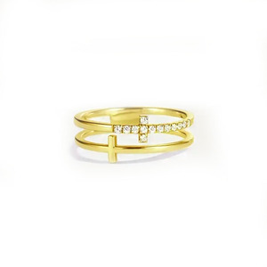 Anello a Doppio Strato Design Minimalista per Donne - Product Image 1