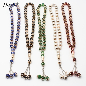 Regalo Musulmano Tasbih Islamico 33 Perle Rosario 14MM Preghiera Islamica Dhikr Misbaha con Immagine della Moschea Stampata al Laser HS357 - Product Image 1