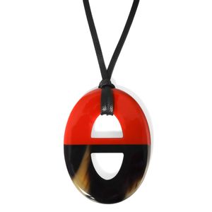 สร้อยคอจี้ทำมือจากเขาควายธรรมชาติ แกะสลักลายเฉพาะตัว เครื่องประดับสไตล์ชาติพันธุ์ ขาย - Product Image 1