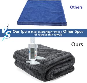 Microfibra de limpieza de coches de pelo largo trenzado, densidad 40*40, 1200gsm, ultra suave, gris oscuro, de secado rápido, al por mayor - Product Image 4