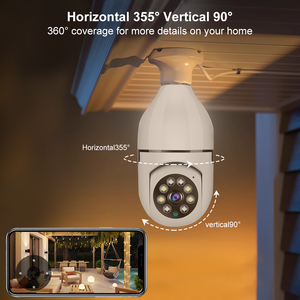 กล้องวงจรปิดอัจฉริยะ Tuya Smart Life แบบ PTZ ขายดี พร้อมเสียงสองทาง เชื่อมต่อ WIFI ใช้ภายในบ้าน ติดตั้งง่าย รูปทรงหลอดไฟ E27 - Product Image 4