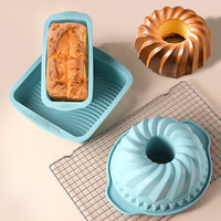 6-teiliges Faltbares Silikon Antihaft-Backformen-Set Ofenfest Spülmaschinenfest Muffin-Kuchen-Toast-Formen Backblech für Pizza Cupcake-Gebäck