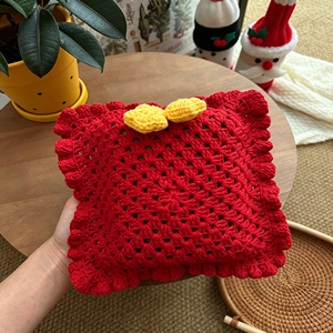 Kit de <span class=keywords><strong>crochet</strong></span> <span class=keywords><strong>Granny</strong></span> Square pour boîte à mouchoirs de Noël, ensemble de porte-mouchoirs vintage fait main DIY - Product Image 3