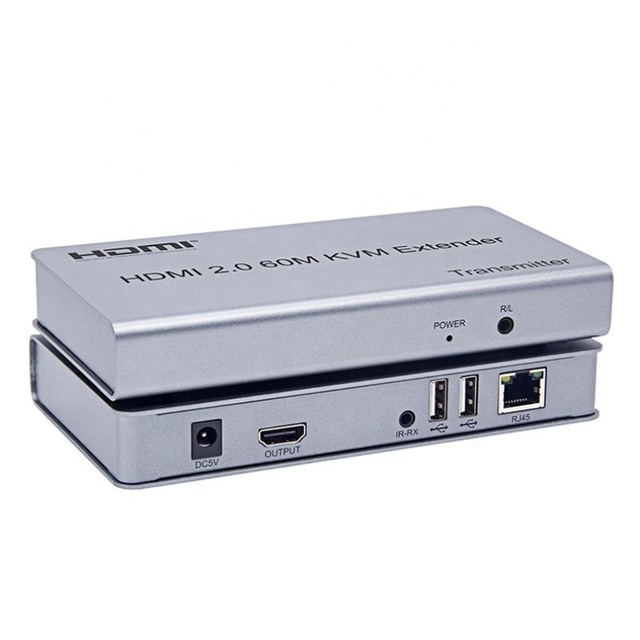 Xput TX RX HD 4K 60Hz HDMI 2.0 KVM USB Extender 60M Over Cat5e Cat6 Ethernet 4K 3D 1080P HDMI to RJ45 Converter with IR