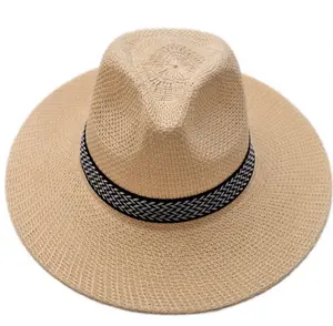 高品质休闲户外钓鱼纸编织带和环沙滩太阳草帽