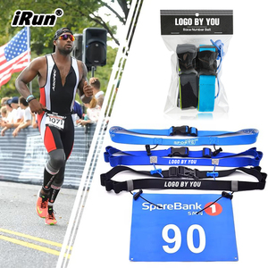 Ceinture porte-dossard de course <span class=keywords><strong>IRun</strong></span> personnalisable avec logo, robuste, à boucles à action rapide, pour marathon et transition rapide en triathlon - Product Image 1