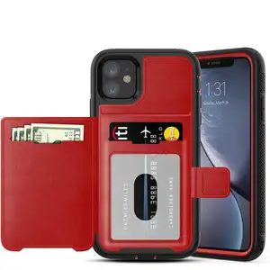 Casing ponsel dompet desain Flip kulit bisnis klasik casing lunak untuk iPhone 15 Pro Max