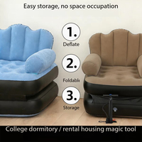 Canapé-lit gonflable intelligent 2-en-1, matelas pneumatique pliable en PVC floqué épaissi, nouveau design pour la sieste à domicile
