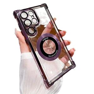 Pour Samsung S25Ultra airbag anti-chute <span class=keywords><strong>coque</strong></span> de téléphone portable <span class=keywords><strong>coque</strong></span> d'espace magnétique galvanisée S24 gaine dure <span class=keywords><strong>transparente</strong></span> <span class=keywords><strong>S21</strong></span> - Product Image 2