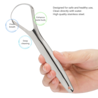 Grattoir de langue portable en acier inoxydable usage domestique produit ayurvédique adulte traitement de la mauvaise haleine avec nettoyeur de langue Logo Laser