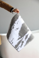 Tapis de bain en microfibre à motif marbre personnalisable, lavable en machine, doux, pour salle de bain et douche, idéal pour se prélasser au soleil