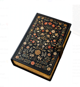Diario de Cuero con Estampado Floral Grimoire, Libro de Hechizos Celestiales, Cuaderno Gótico Vintage para Escribir y Dibujar - Product Image 3
