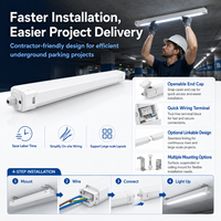 Projecteur LED Tri-proof IP65 étanche IK08, raccordable, prêt pour capteur, étanche à la vapeur, solution d'éclairage pour garage en gros