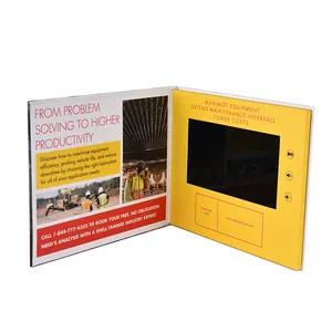 Personalizado aceptado muestra de vídeo folleto pantalla táctil Video invitación tarjeta de felicitación para la promoción