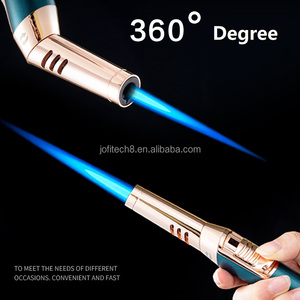 Briquet torche métallique puissant coupe-vent à gaz butane, flamme bleue gonflable pour barbecue extérieur, cuisine et soudure - Product Image 6