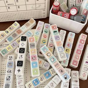 ชุดแสตมป์พลาสติกสไตล์ญี่ปุ่นน่ารัก สำหรับบันทึกและวางแผนชีวิต - Product Image 1