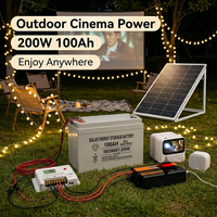 Kit de Generador Solar Completo para Monitoreo Remoto, 200W, Batería de Gel de 100Ah con Salida de CC y Protección Contra Sobrecarga