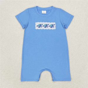 Vêtements d'été pour enfants, tenues décontractées avec broderie de tortue de mer bleue, ensembles de shorts de boutique, ensembles assortis pour frères et sœurs, bébés, filles et garçons - Product Image 6