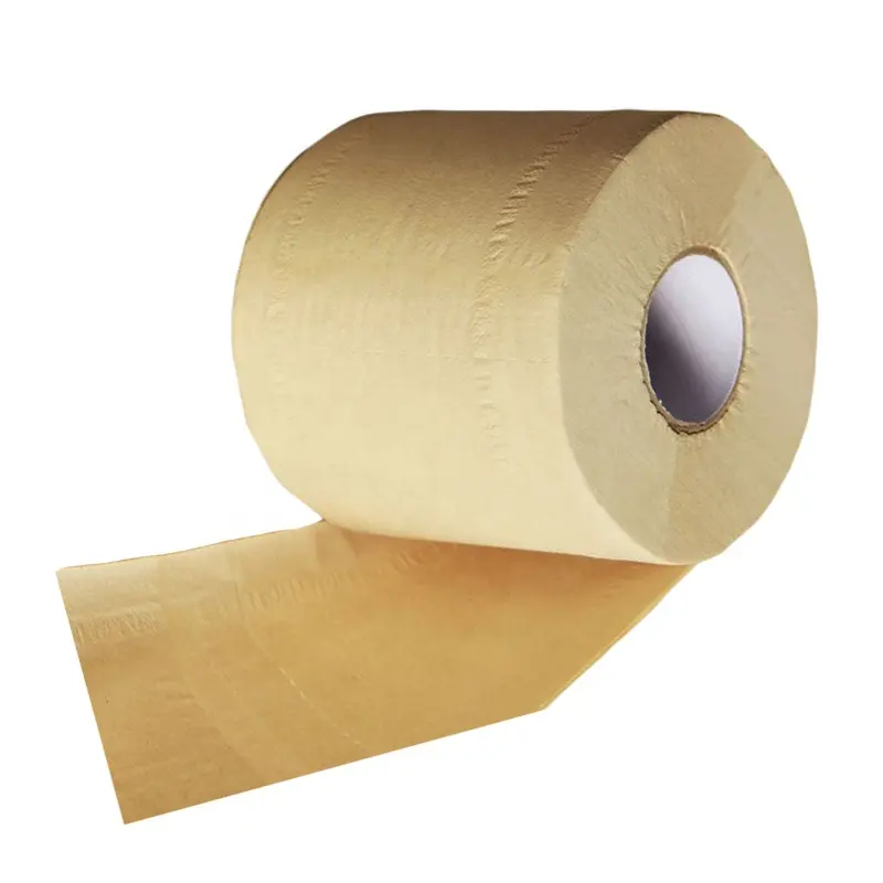 Bamboo Toilet Paper Rolls 3 ply Unbleached Color Tissue for Bathroom