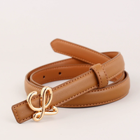Ceinture en cuir noir élégante avec boucle en forme de X dorée pour hommes et femmes