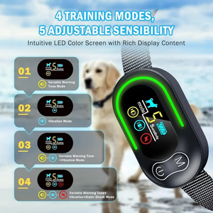 2025 Hot <span class=keywords><strong>2</strong></span> Pack Collar de choque para perros Control de ladridos Tono de advertencia Vibración Choque Impermeable Recargable Dispositivo de disuasión de ladridos de perros - Product Image 2