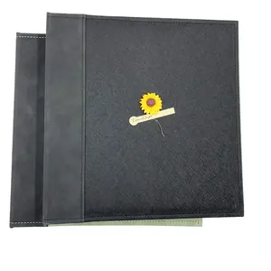 Álbum de fotos de couro pu para scrapbook, 200 bolsos, 4x6 fotos, álbum de fotos preto personalizado, 6x8 polegadas