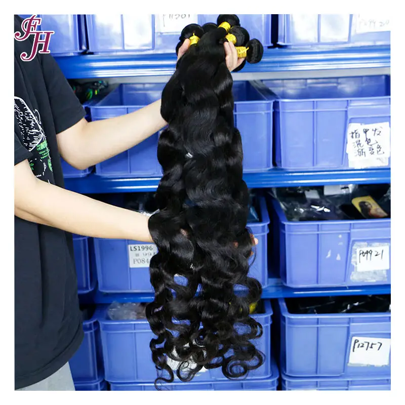 FH Cheap Human Hair Weave Bundle 10A Grade 100% Mink Brazilian Virgin Cuticle Aligned Hair 36in Body Wave Bundles