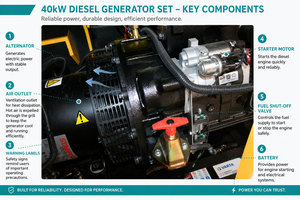 Générateur diesel super silencieux 40 kW 50 kVA 50/60 Hz avec alternateur Cummins Stamford pour alimentation de secours industrielle - Prix usine - Product Image 3