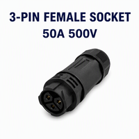 Conector Industrial Impermeable para Exteriores M25 de Alta Tensión con Bloqueo a Presión, Macho y Hembra, para Almacenamiento de Energía
