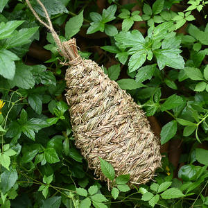 Nido de pájaros de paja tejido a mano natural para pájaros pequeños, caseta de cría de mimbre ecológica para pinzones y canarios - Product Image 2