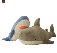 Coussin Requin Anime en Polyester Ultra Doux, Peluche Lavée, Compagnon de Nuit pour Enfants, Anti-Stress, Rembourrage Coton PP, Idéal pour Mariages