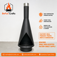 Cheminée extérieure en acier pour brûler du bois, foyer avec barbecue pour patio et jardin, fournisseur d'usine OEM