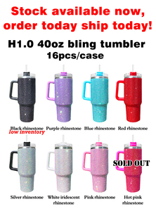 Yipai Nueva Botella de Agua/Taza de Cerveza de Acero Inoxidable con Cristales de Imitación Súper Brillantes, 40oz, con Asa y Pajita - Product Image 2