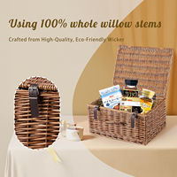 Panier en osier naturel teinté Yulin Jiafu avec couvercle, idéal pour paniers cadeaux, paniers de rangement, organisateurs de garde-robe et présentoirs de vente au détail