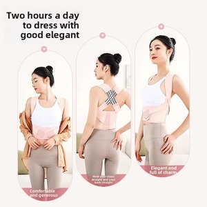Ceinture de soutien dorsal professionnelle, respirante et portable, <span class=keywords><strong>correcteur</strong></span> de posture, soutien lombaire pour le dos voûté, bretelles réglables - Product Image 4