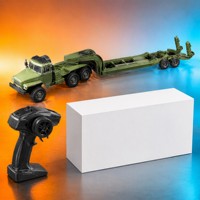 Camion tracteur RC à l'échelle 1/16, semi-remorque surbaissée 6x6, télécommande 2.4G, 3 canaux, fonction 'Suivez-moi', prêt à l'emploi, drift, chargeur métallique