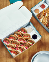 Boîte à gaufres biodégradable à emporter, boîte à gaufres bulles, cornet à gaufres en papier, mini-boîte à biscuits avec compartiments pour sauce